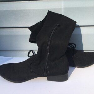 Black Fabric Baggy/loose Time and Tru Knee Boots- Women's 8.5